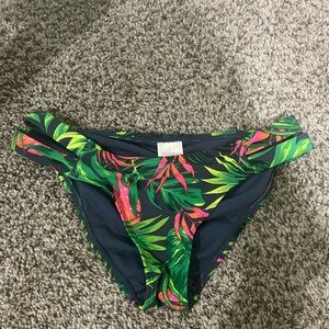 Tropical Leaf Print Bikini Bottoms | Size S | Xhilaration